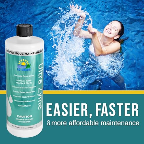 Lo-Chlor Ultra Zyme - Pool Enzyme Treatment - Eliminates Scum Lines & Reduces Chlorine Demand (32 Oz)