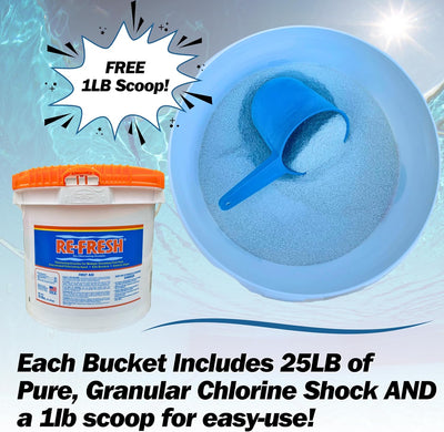 Refresh 68% Calcium Hypochlorite Granular Chlorine, 25 lb