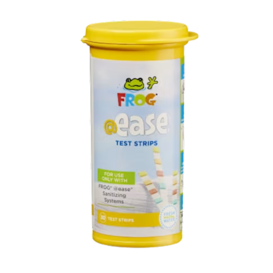 Frog brand 'ease' test strips container on a white background