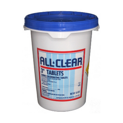All Clear 3" Chlorine Tablets for Swimming Pools, 50 lb.