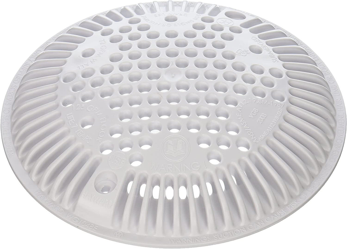 Hayward WGX1048E 8-Inch White Main Drain Cover Replacement