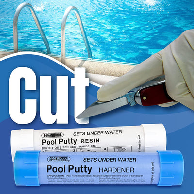 Epoxybond Pool Putty 2-Part Set | Swimming Pool & Spa Repair | Fix Cracks Leaks Underwater or Above | Concrete, Fiberglass & Variety of Other Surfaces | by Atlas Minerals