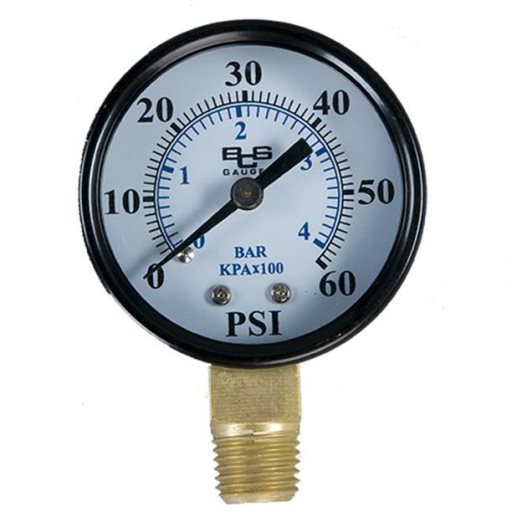 Super-Pro 0.25" Bottom Mount Filter Pressure Gauge