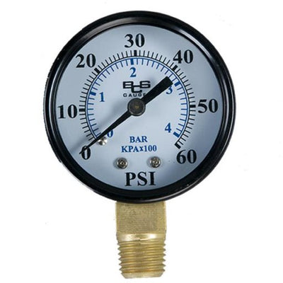 Super-Pro 0.25" Bottom Mount Filter Pressure Gauge