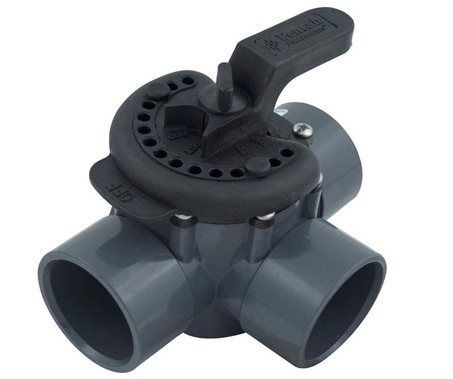 Pentair 263028 Three Port Diverter Valve with 2" PVC Pipe - Grey