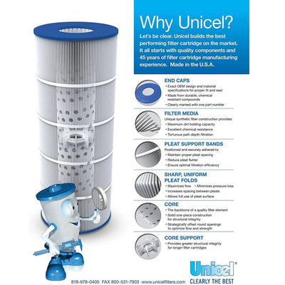 Unicel C-8610 Swimming Pool & Spa Replacement Filter Cartridge for Hayward Star-Clear II C1100 | CX1100RE